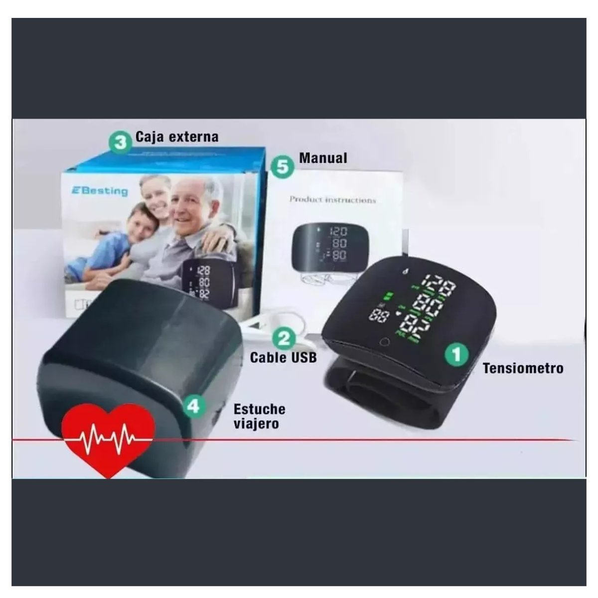 Tensiómetro de Muñeca Digital - Medición Rápida y Precisa de Presión Arterial