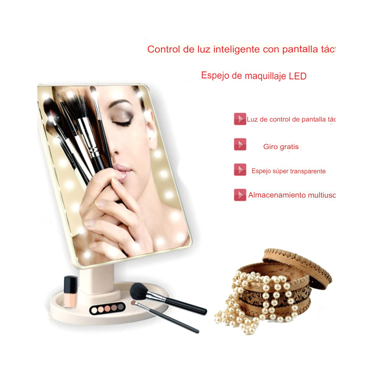 Espejo de Maquillaje con 22 LED - Ilumina tu Belleza con Estilo y Precisión