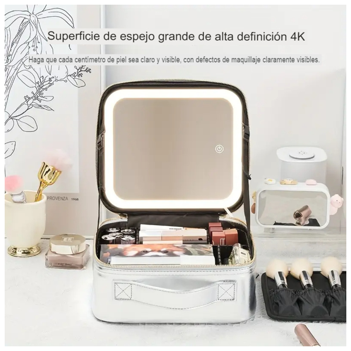 Estuche de Maquillaje + Espejo Luminoso - Maquillaje Perfecto en Cualquier Lugar