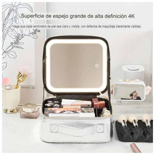 Estuche de Maquillaje + Espejo Luminoso - Maquillaje Perfecto en Cualquier Lugar