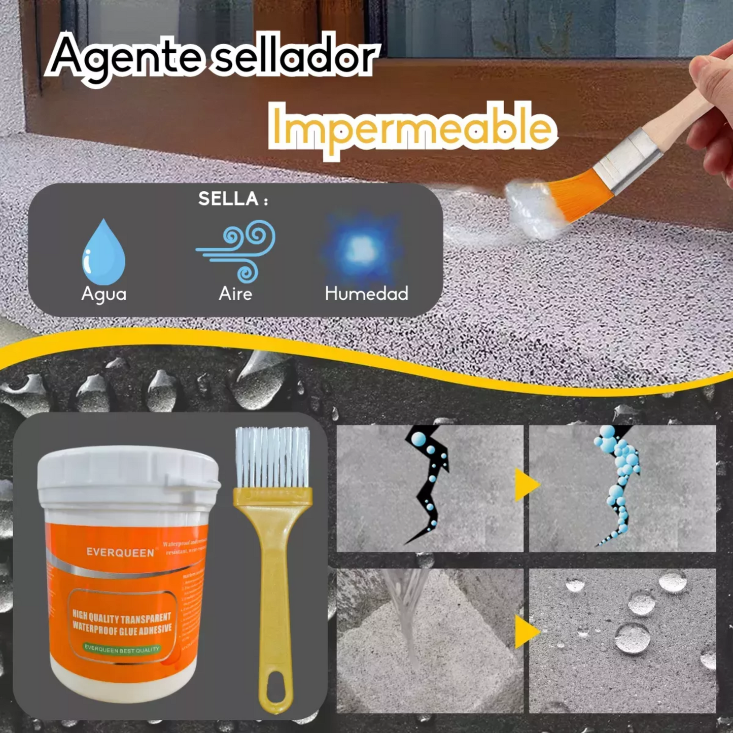 Sellador Adhesivo Transparente 1 kg – Impermeabilizante Multiuso