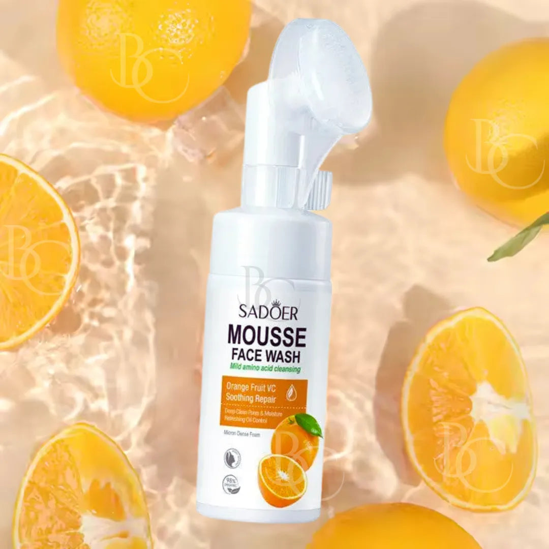 Mousse Espuma Facial Limpiadora Sadoer con Extracto de Naranja 120ml - Limpieza Suave y Radiantemente Hidratante 🍊✨