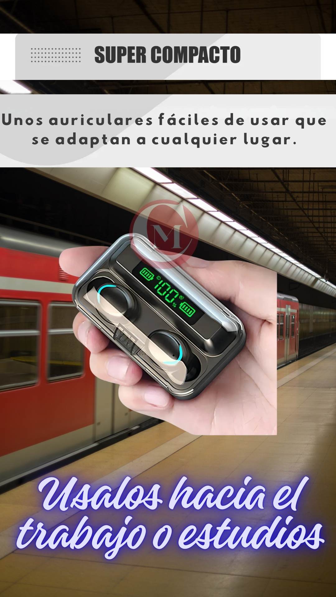 Audífonos Inalámbricos M10 TWS con Luces LED y Power Bank