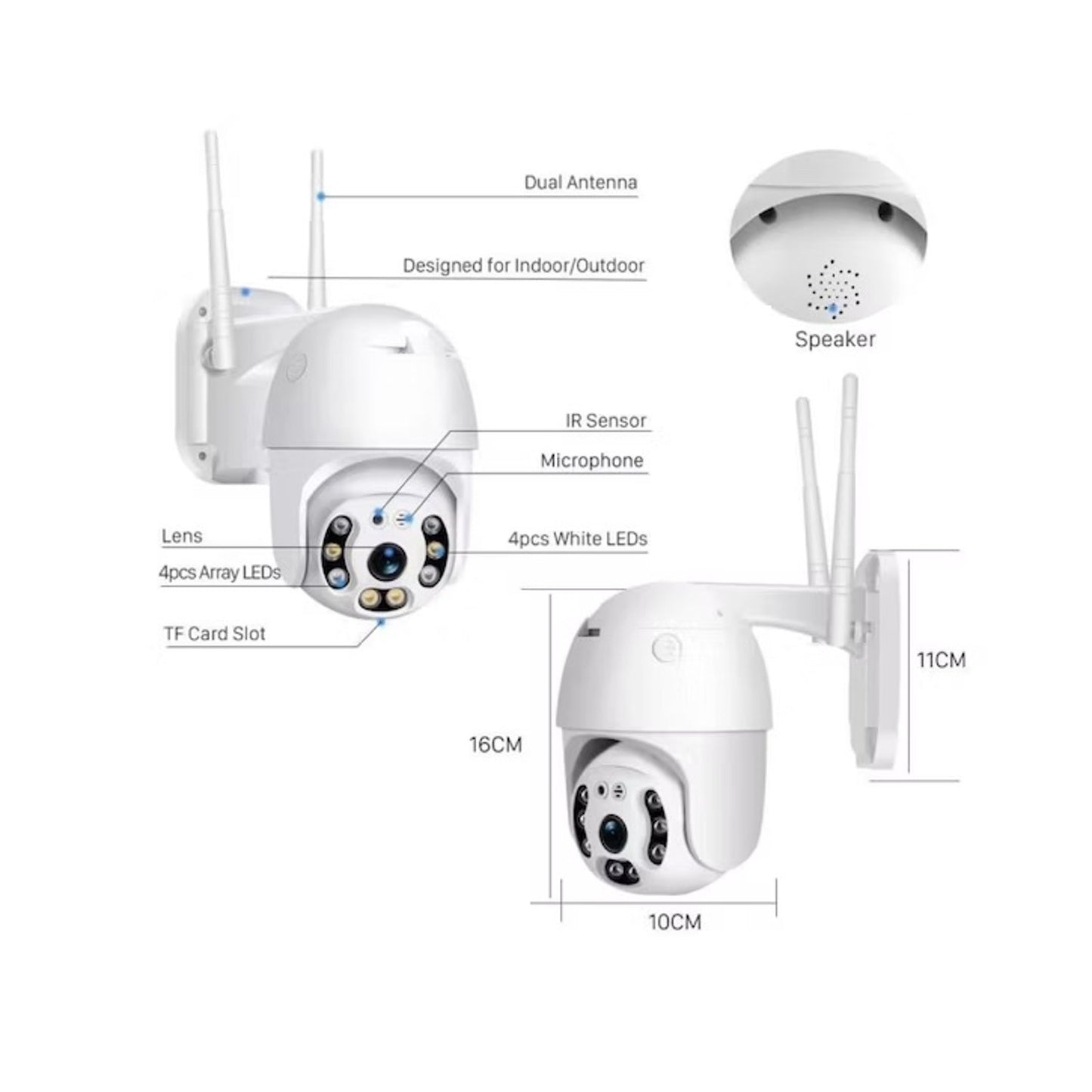 Cámara de Seguridad para Exterior Ip Wifi 1080 Robótica