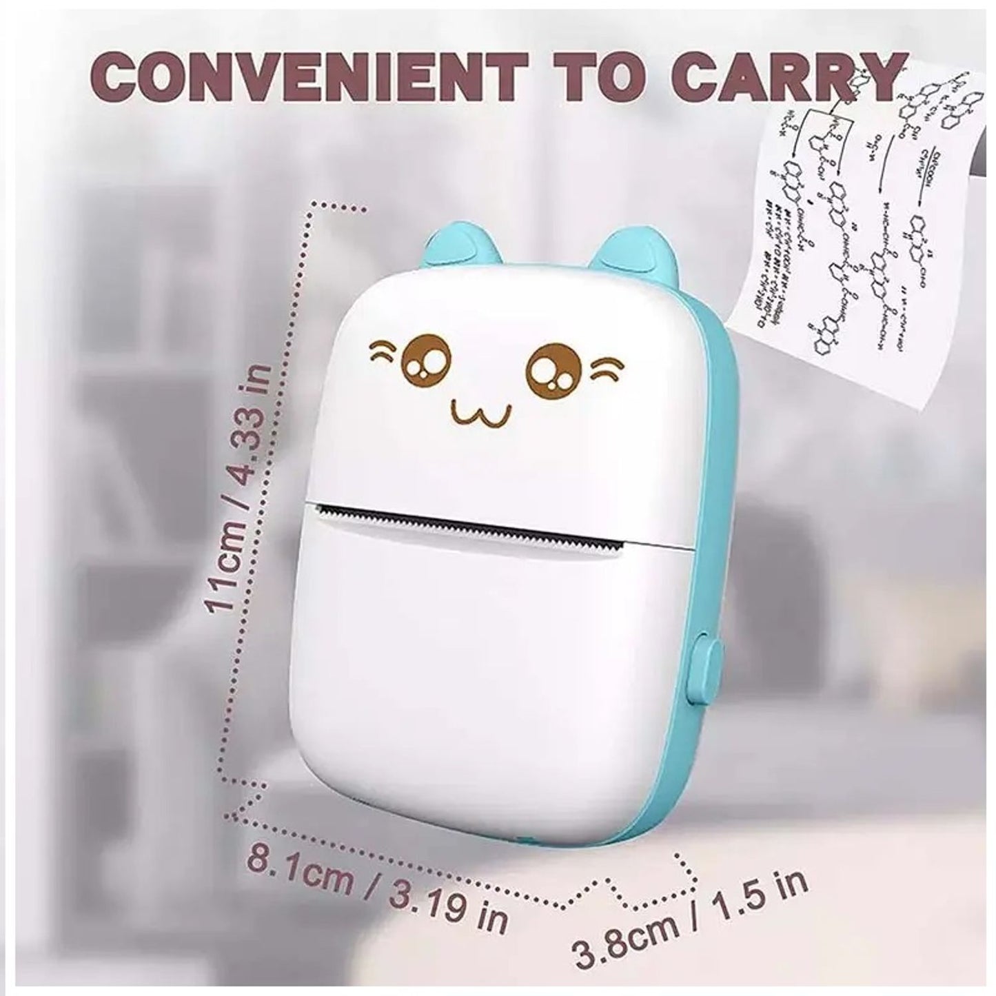 Mini Impresora Térmica Portátil de Gatito – Imprime al instante sin tinta
