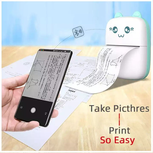 Mini Impresora Térmica Portátil de Gatito – Imprime al instante sin tinta