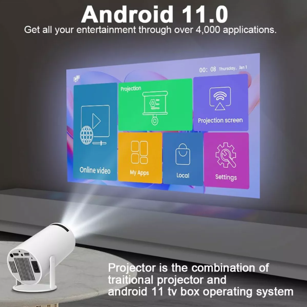 Proyector Led HY300 Android TV – Portátil y de Alta Calidad
