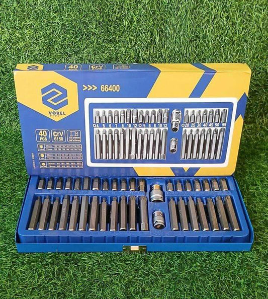 Set 40pc Brocas Torx para Tornillos Hex Bit 1/2'' 3/8'' – Herramientas para Coche y Reparaciones