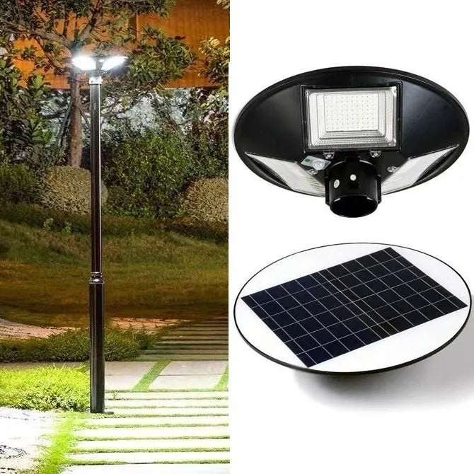 Foco Solar Tipo Poste Cuádruple - Ilumina tu Espacio Exterior con Energía Sostenible