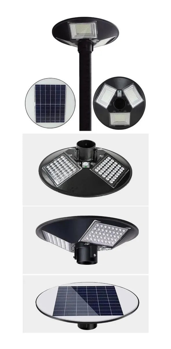 Foco Solar Tipo Poste Cuádruple - Ilumina tu Espacio Exterior con Energía Sostenible