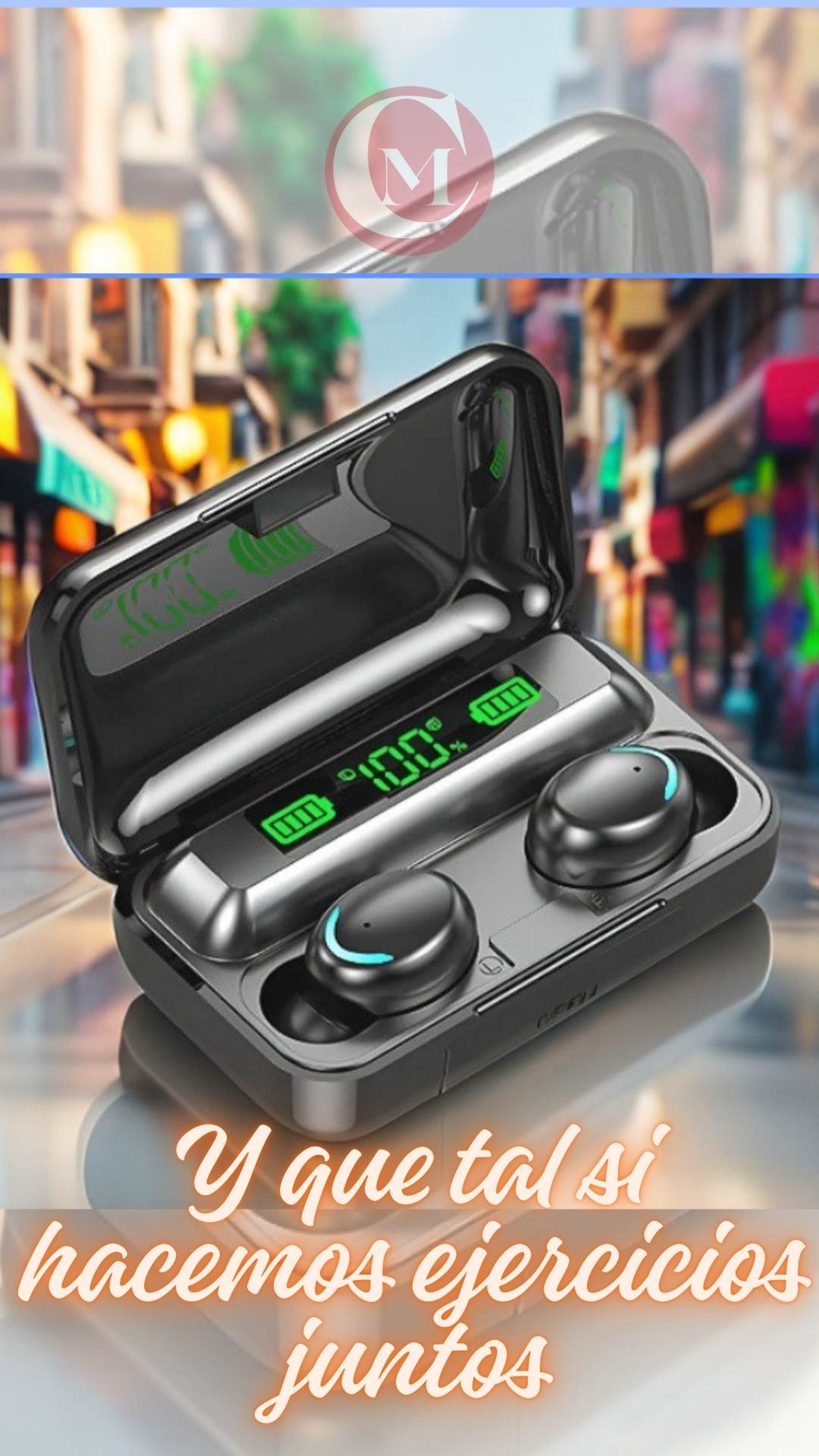 Audífonos Inalámbricos M10 TWS con Luces LED y Power Bank