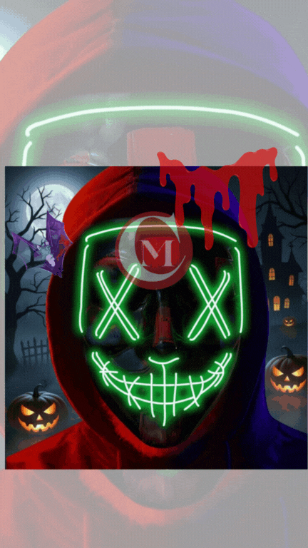 Máscara de Luz LED La Purga para Halloween – Disfraz Luminoso