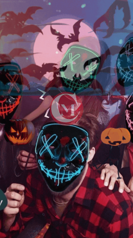 Máscara de Luz LED La Purga para Halloween – Disfraz Luminoso