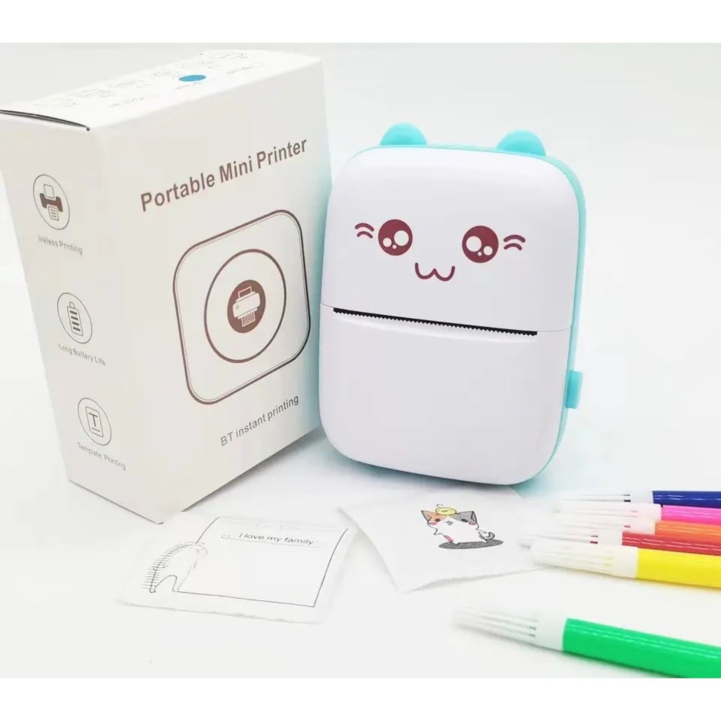Mini Impresora Térmica Portátil de Gatito – Imprime al instante sin tinta